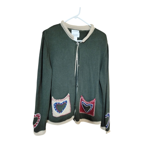 Christopher & Banks Christmas Sweater Cardigan Womens L - Picture 2 of 8